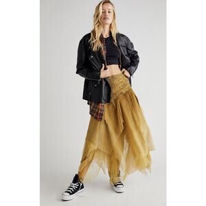 Free People's Brenda Knight Fairy Chiffon Skirt in Bronze: XS